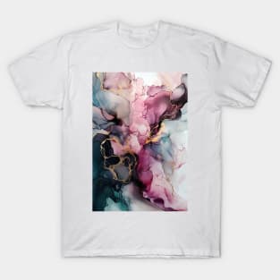 Pink Waves - Abstract Alcohol Ink Art T-Shirt